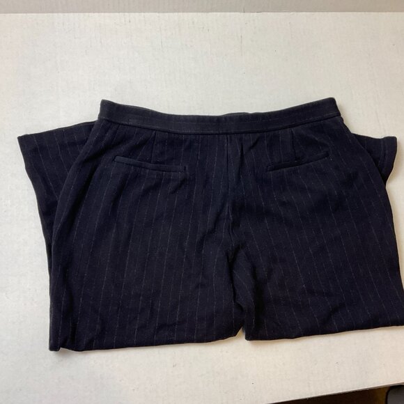 Kobi Halperin Cropped Pants 10 Navy Blue Gray Pinstripe - Picture 5 of 6